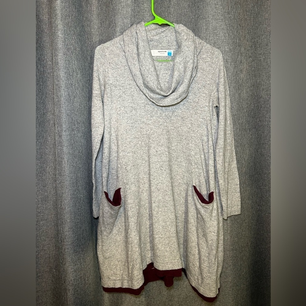 Sparrow Anthropologie S wool blend cowl neck dress grunge Whimsigoth flowy swing